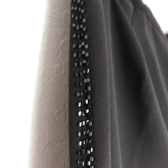 Elegant Black Wide Leg Pants with Beaded Detail - Picture 2 of 8